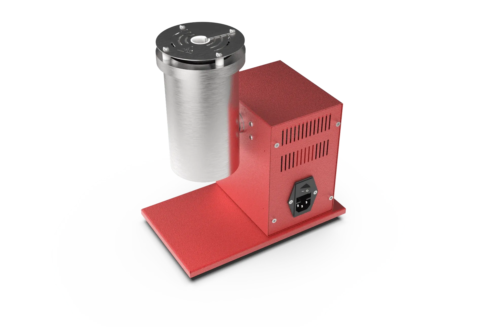 Microincinerador Sirius, vista superior trasera: entrada de red y ventilación