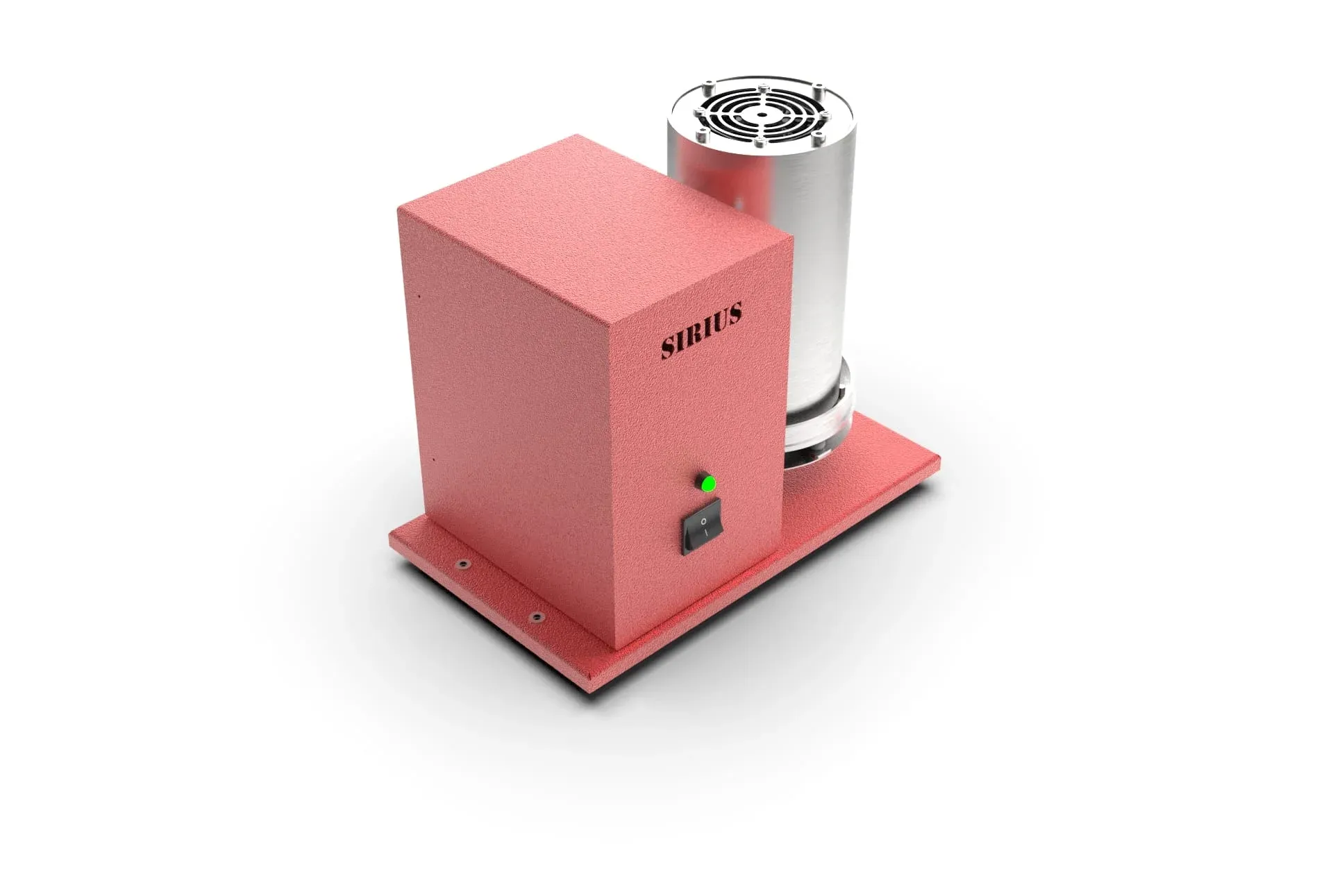 Sirius Ösensterilisator, Gehäusefront mit LED-Anzeige und Ein-/Ausschalter
