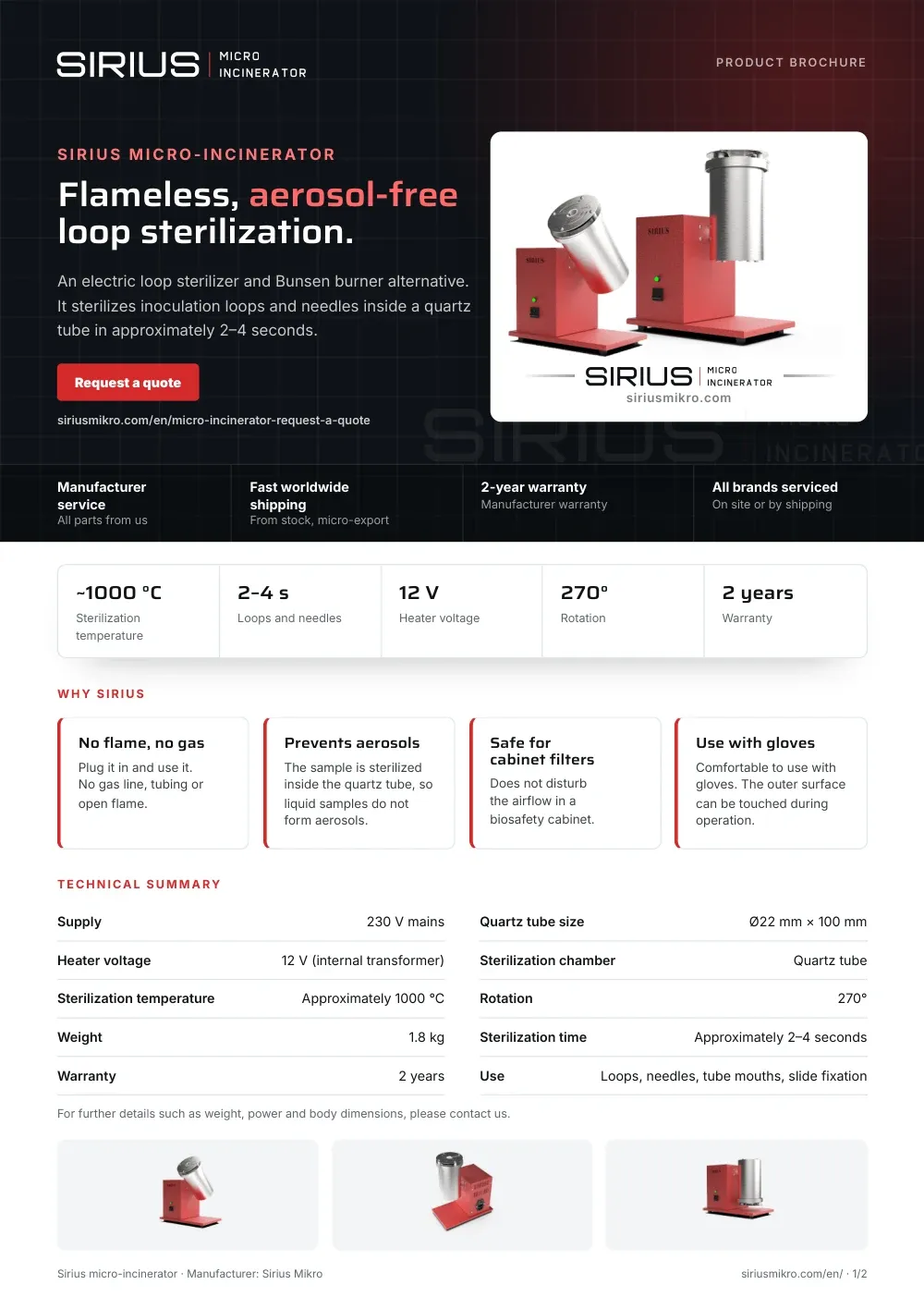 Product brochure, page 1
